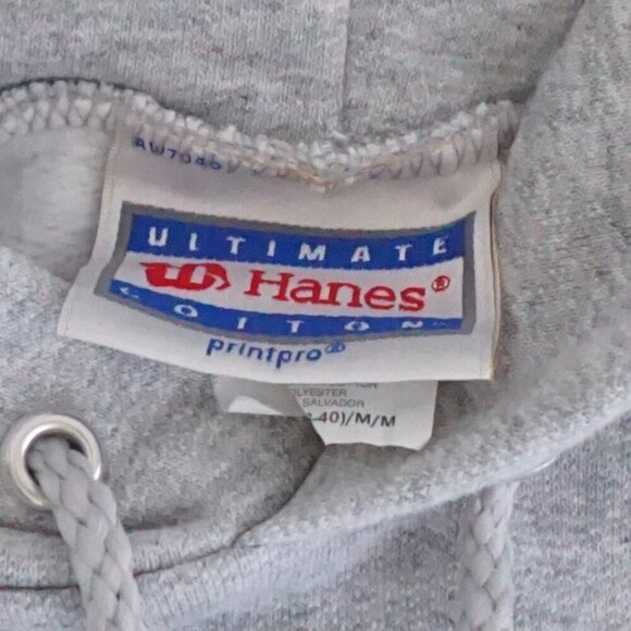 Vintage '90s Hanes Proprint Heavyweight Phi Alpha Delta Gray Hoodie Sweatshirt M - Picture 4 of 10